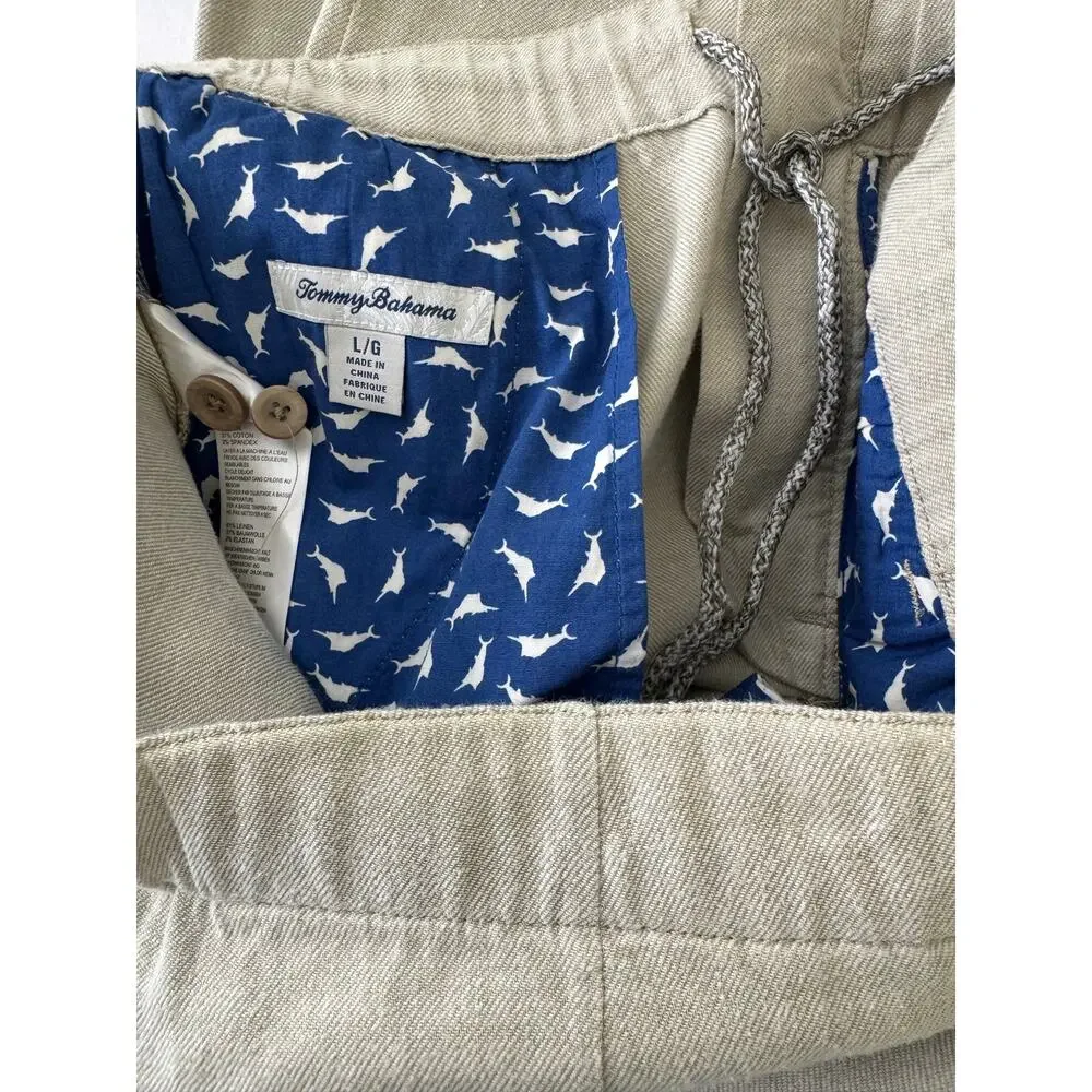 Tommy Bahama Linen Blend Casual Pants Beige Large 35